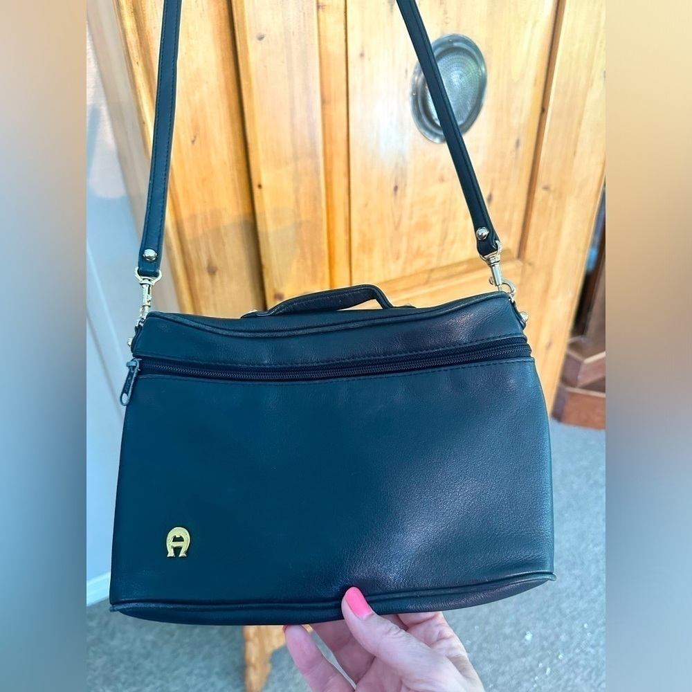 Etienne Aigner Black Leather Crossbody.